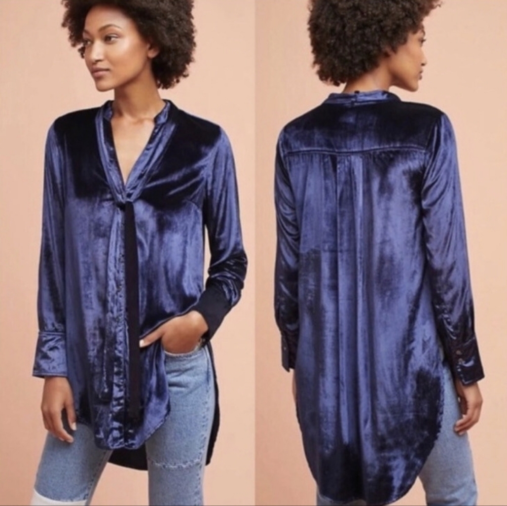 Anthropologie Crushed Velvet Tunic